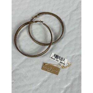 Dolce Vita Hoop Earrings Rhinestone Sparkle Glam Statement Jewelry (tarnished)